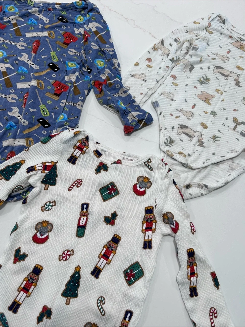 Lot of 3 Angel Dear Long-Sleeve One-Pieces